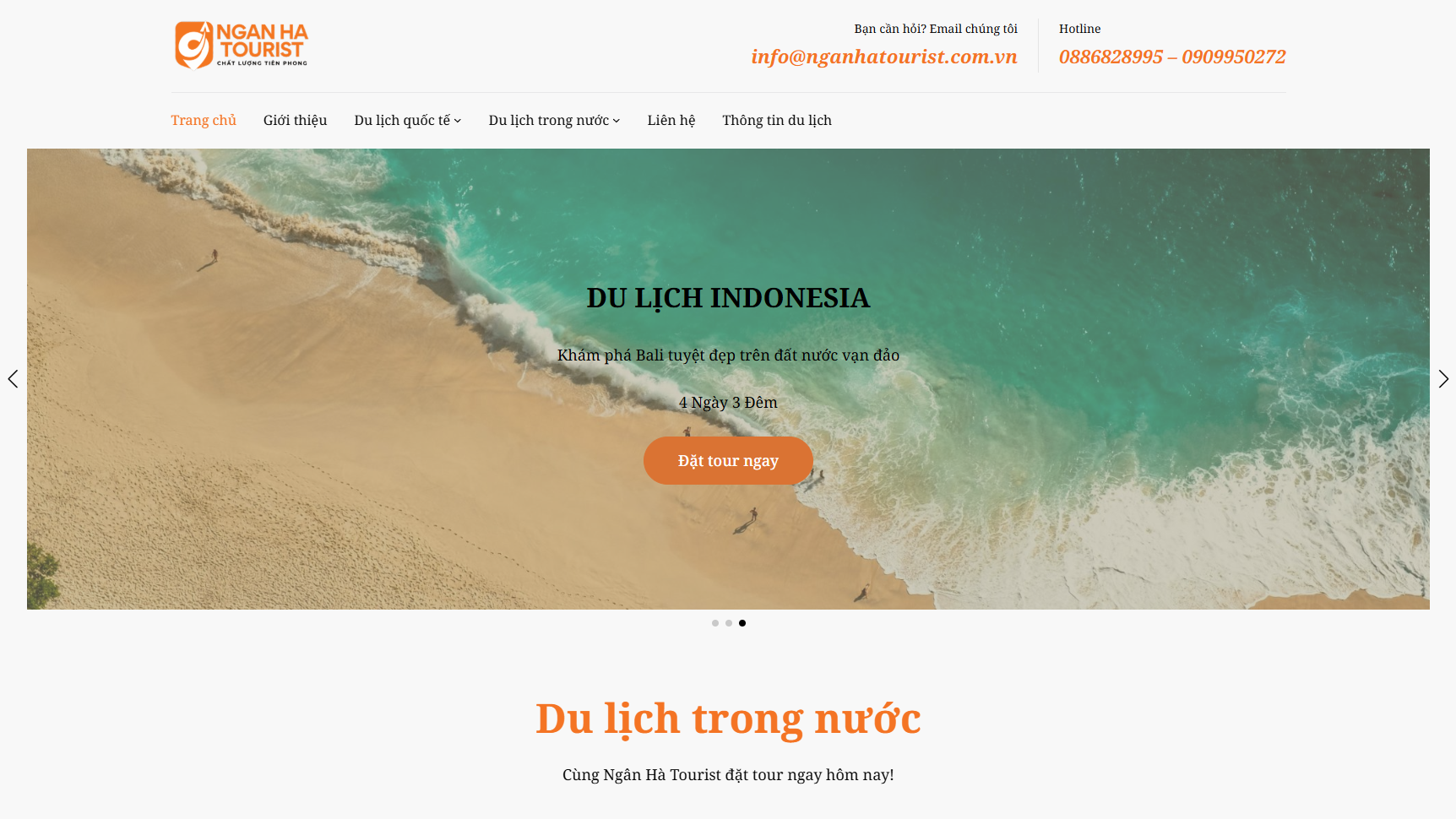 làm website cho ngân hà tourist